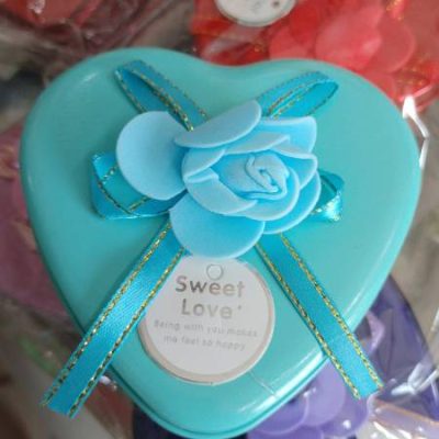 Skyblue Heart shape flower box | Return gift box