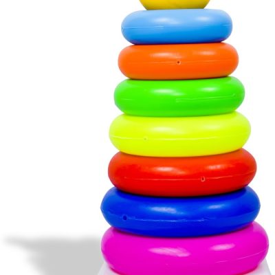 Plastic Baby Kids Teddy Stacking Ring